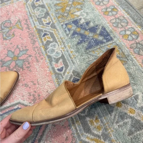 Free People Royale Flats Nude Natural Leather Cut Out - Picture 3 of 7